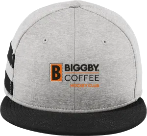 Biggby Coffee Hockey Club New Era Shadow Heather Striped Flat Bill Snapback Cap