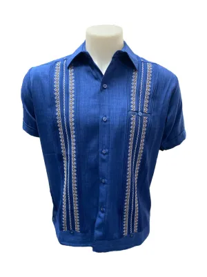 Men’s Linen Guayabera Royal Blue