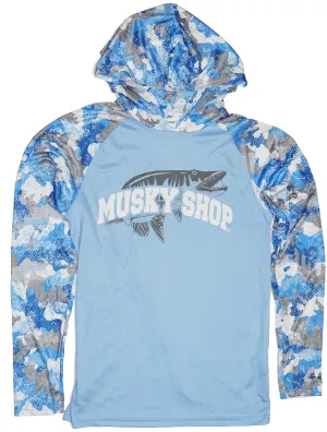 Musky Shop Paragon Sun Hoodie Shirt Blue Mist Camo