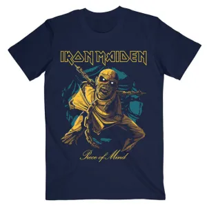 T-Shirt - Iron Maiden - Piece Of Mind Gold Eddie - Navy